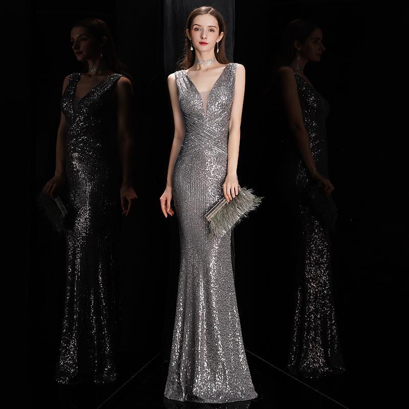 Robe de soirée sexy à paillettes pour femme