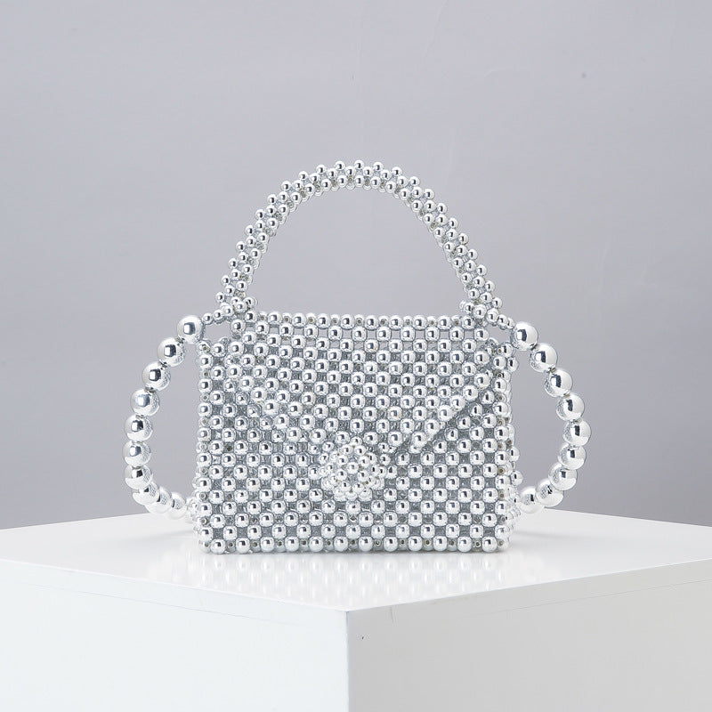 Diagonal Bag Female Cute Woven Ins Handmade Acrylic Mini