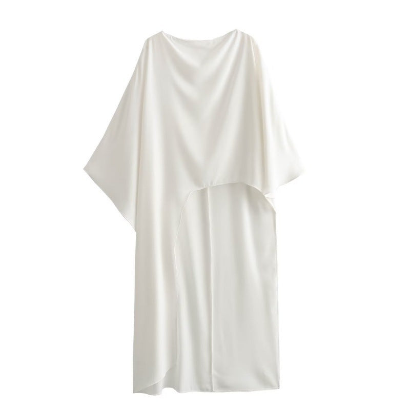 Robe chemise asymétrique de couleur unie pour femmes