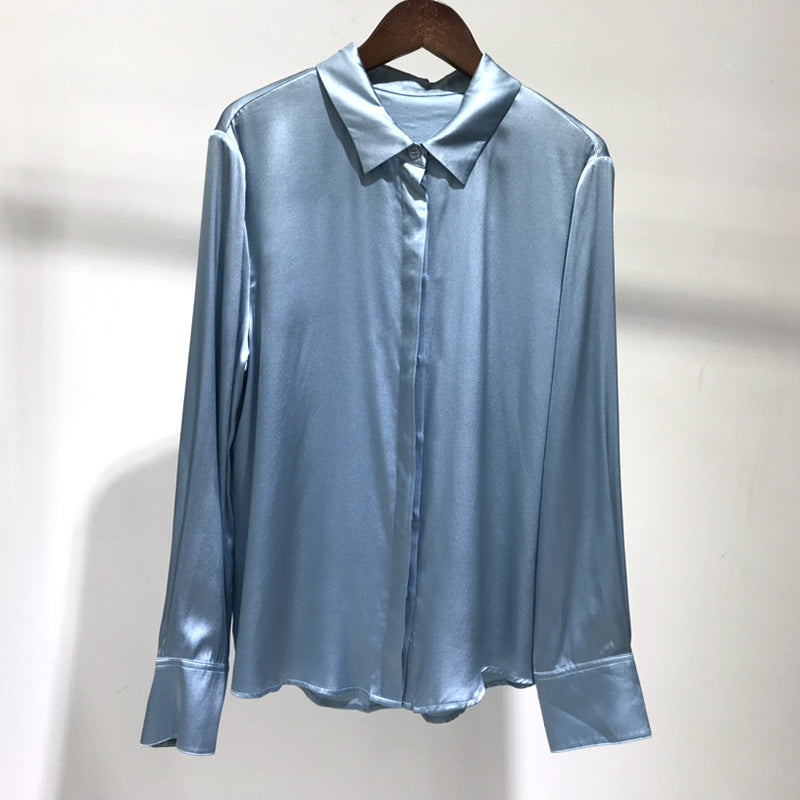 Women's High-end All-match Satin Silk Shirt