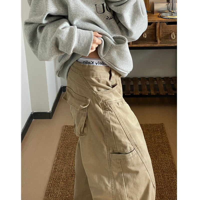 Women's Retro Loose Wide Leg Leisure Mop Pants