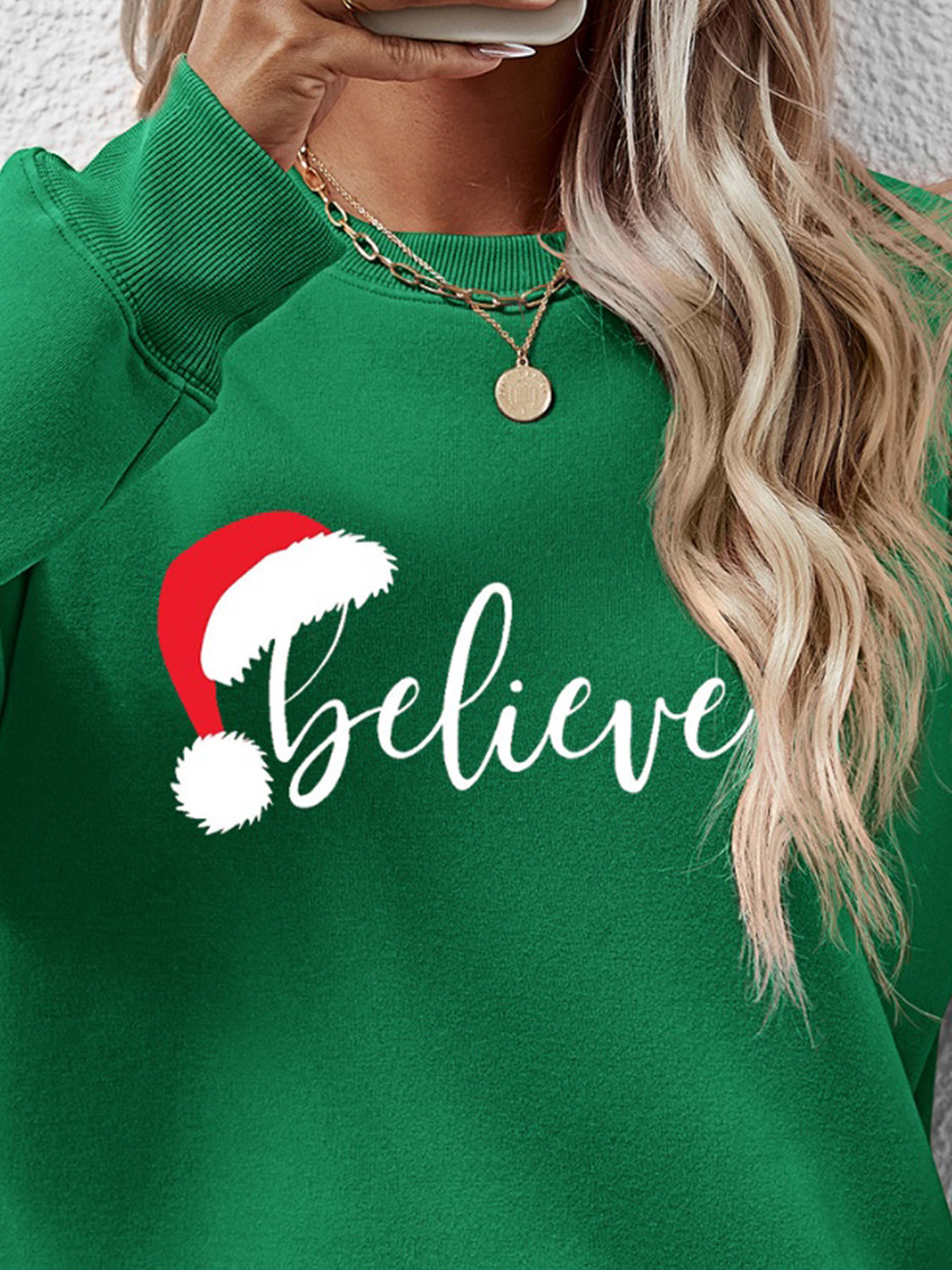 BELIEVE Sweat-shirt graphique à manches longues