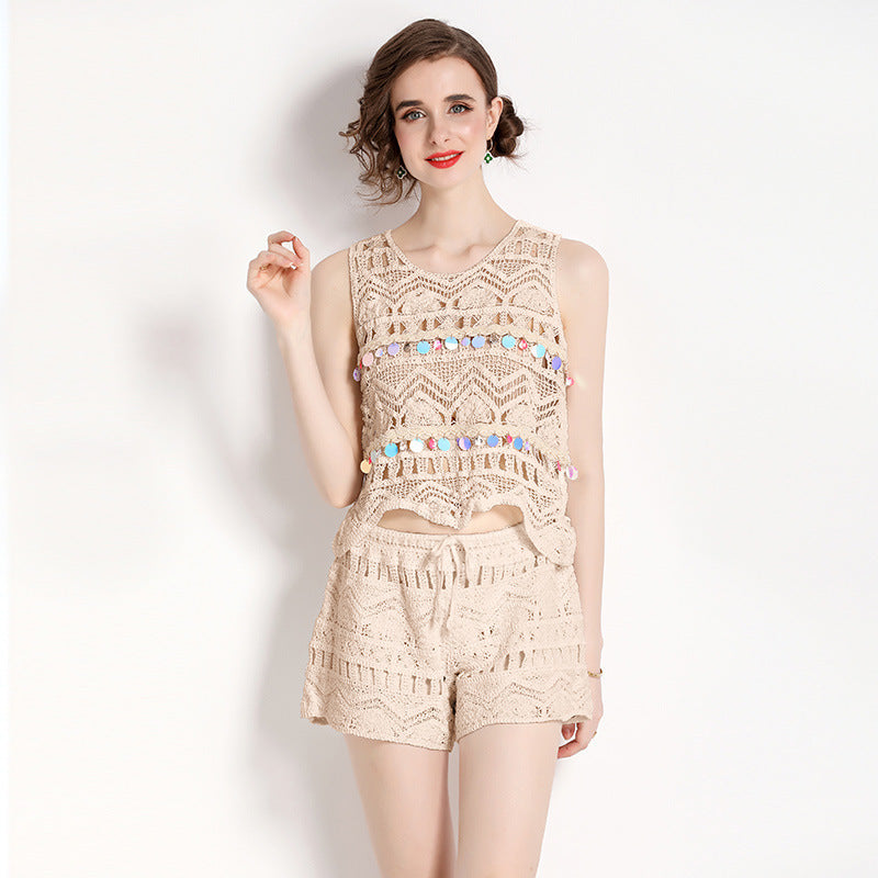 Women's All-matching Tassel Crochet Suit