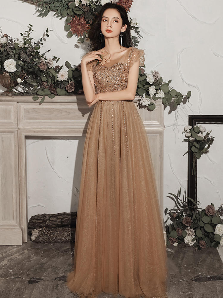 Robe longue d'été pour banquet d'anniversaire annuel pour femmes