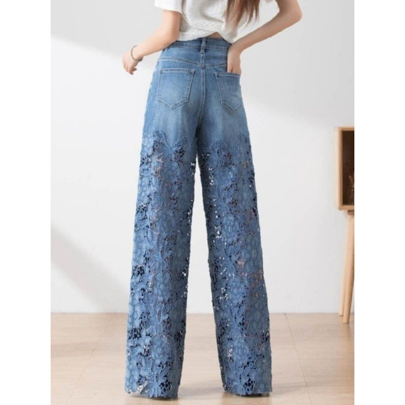 Pantalon à jambes larges taille haute pour femme