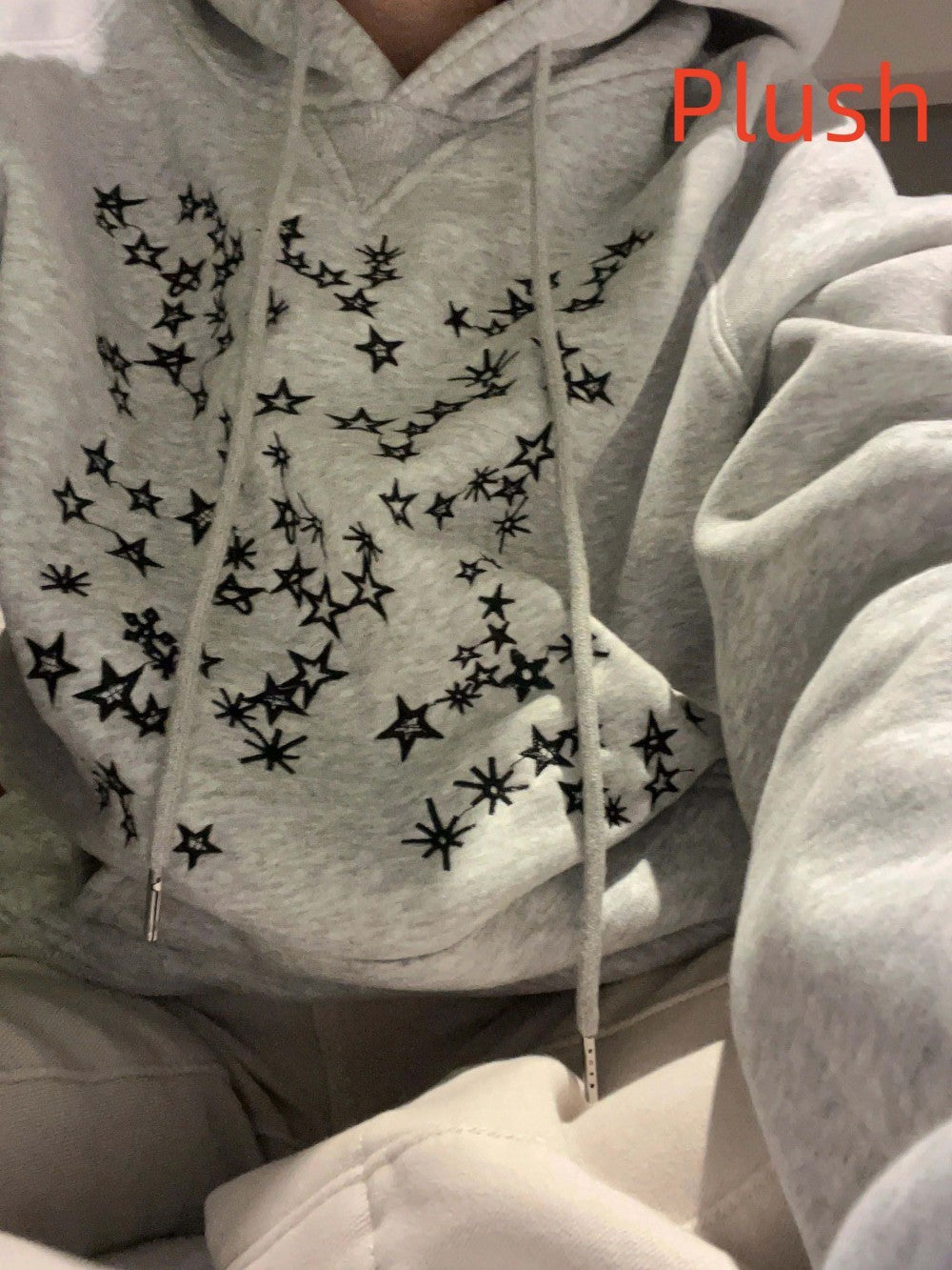 XINGX Embroidered Loose Hooded Sweater Couple Coat