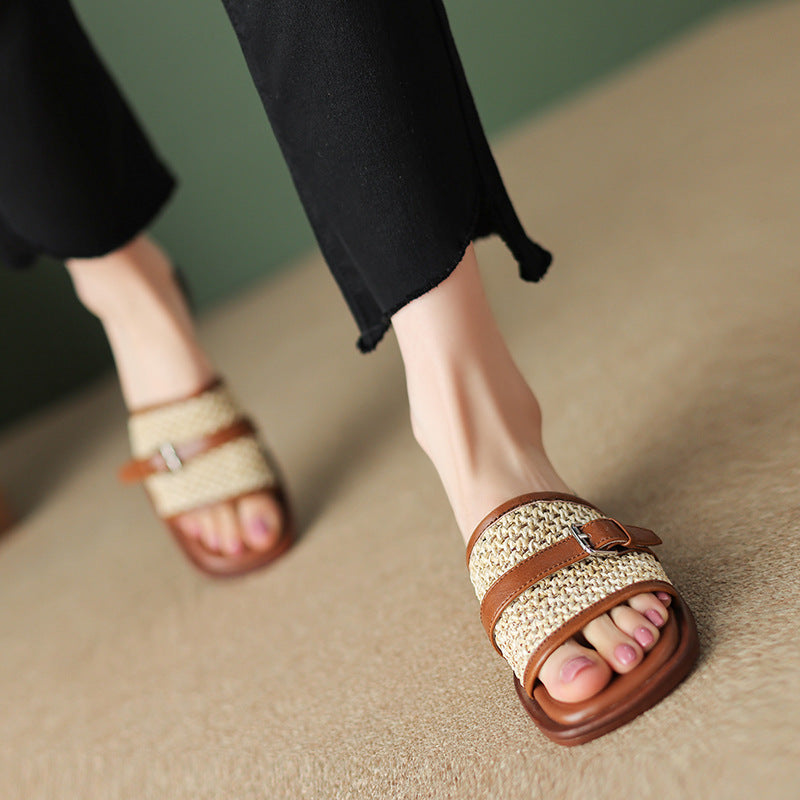 Boho Woven Flat Beach Shoes