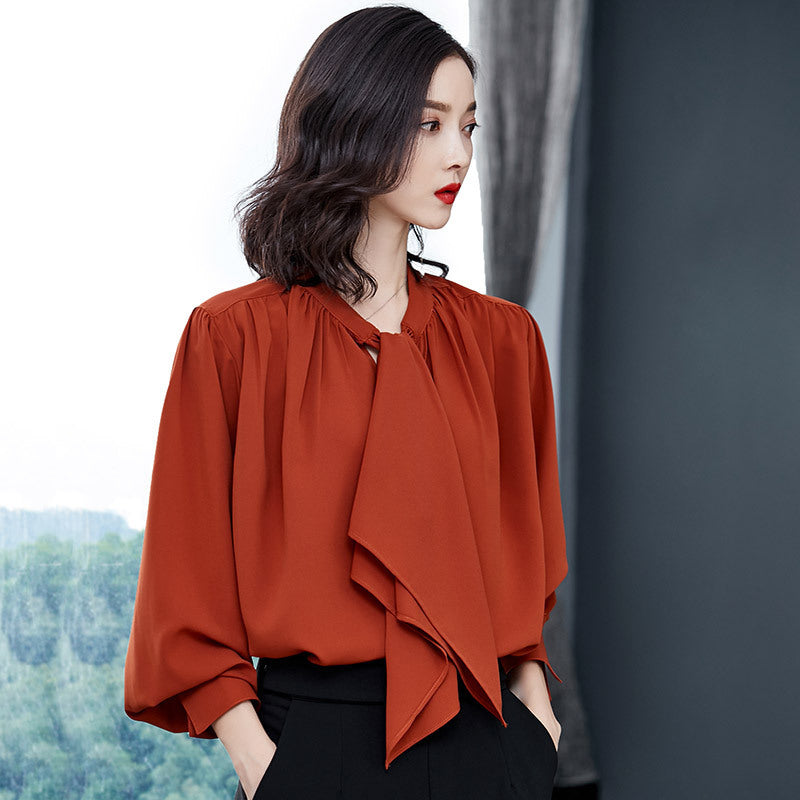 Chiffon Shirt Women's Long-sleeved Autumn Bottoming Shirt