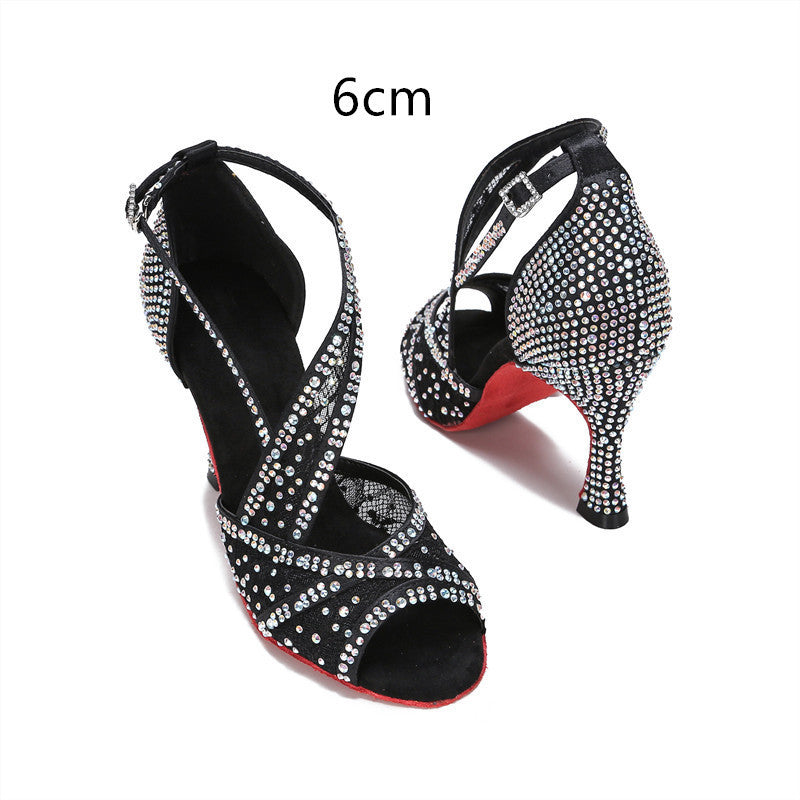 Diamond-embedded Latin Dancing Shoes Women's Adult