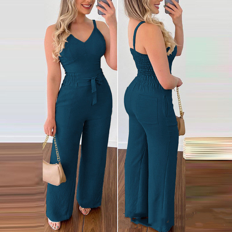 Women's Camisole Straight-leg Pants Casual Suit