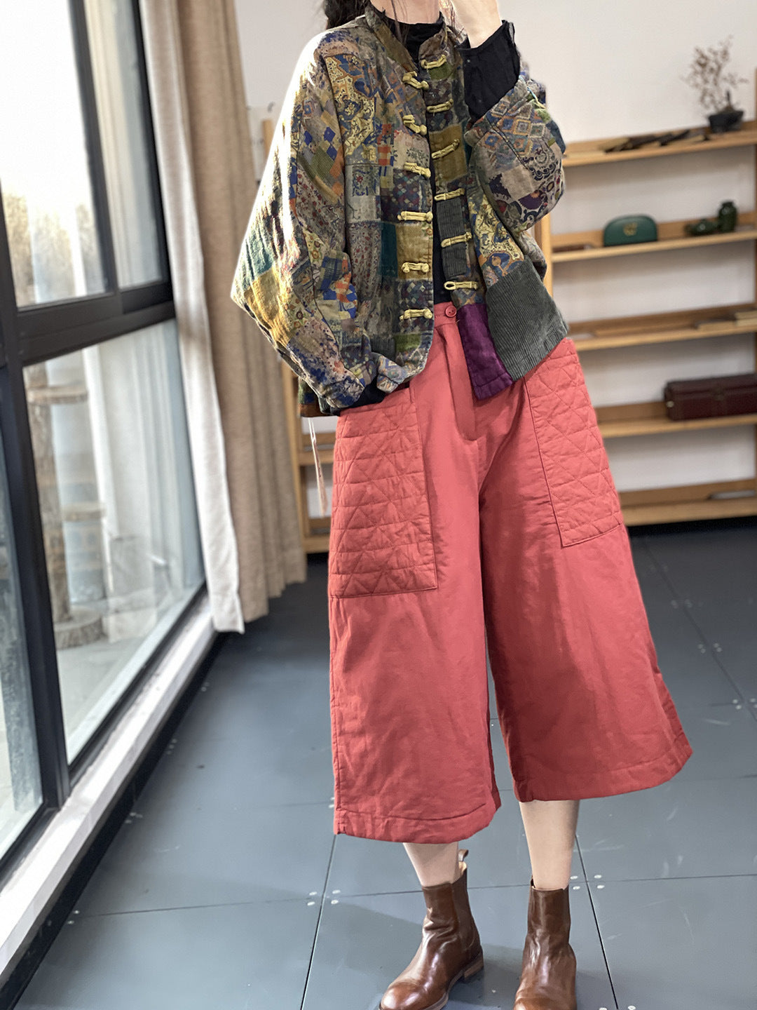 Autumn Ethnic Style Chinese Artistic Retro Printing Coat