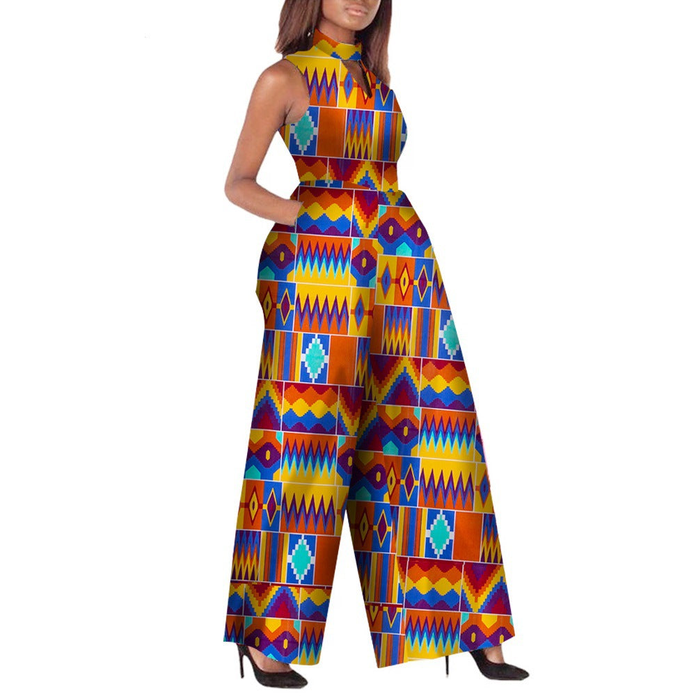 Combinaison de mode Ankara pour femmes africaines sans manches