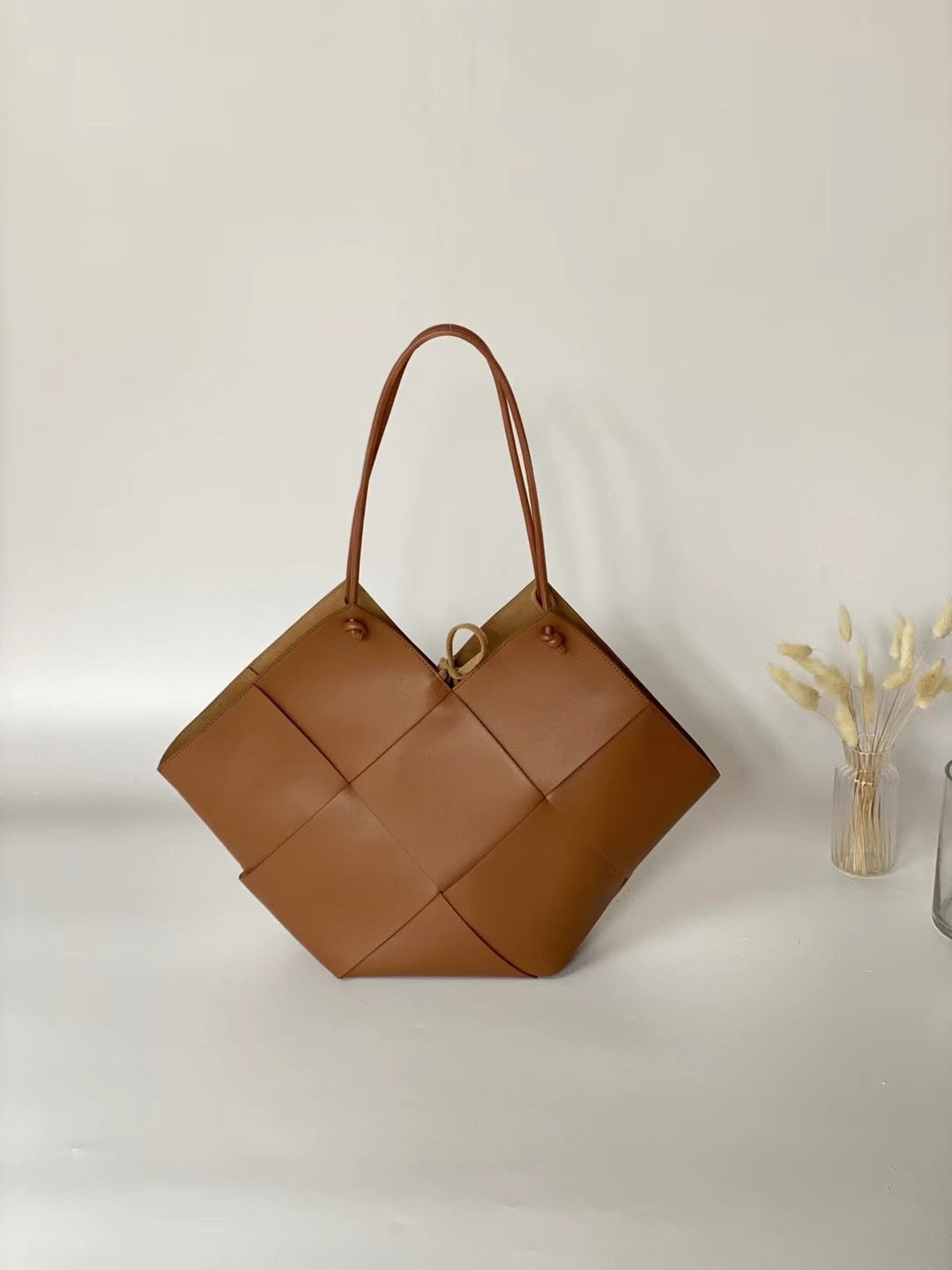 Tote Bag Top Genuine Leather Women Woven Bag Spring And Summer Fashion