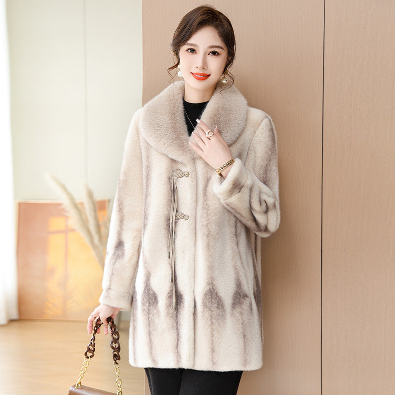 Women's Fashionable Temperament Warm Imitation Mink Coat