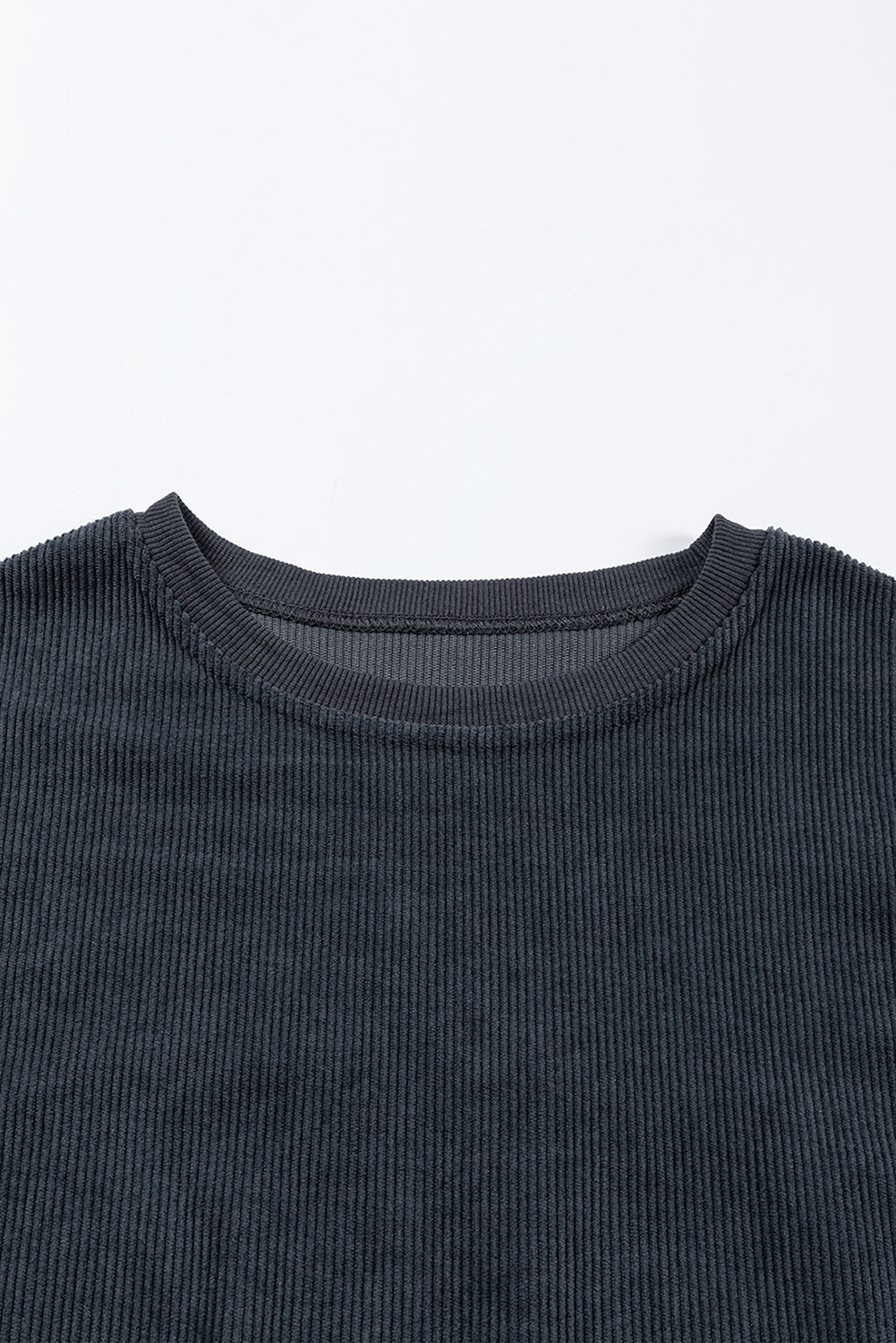 Sudadera extragrande con cordón de canalé gris oscuro