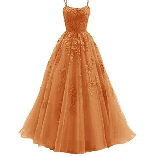 Robe de soirée caraco longue en tulle et dentelle