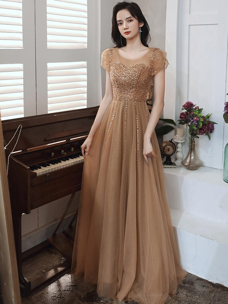 Robe longue d'été pour banquet d'anniversaire annuel pour femmes