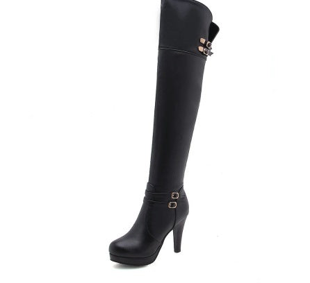 European And American Sexy Wine Cup Heel High Heel Waterproof Platform Plus Size Over The Knee Boots