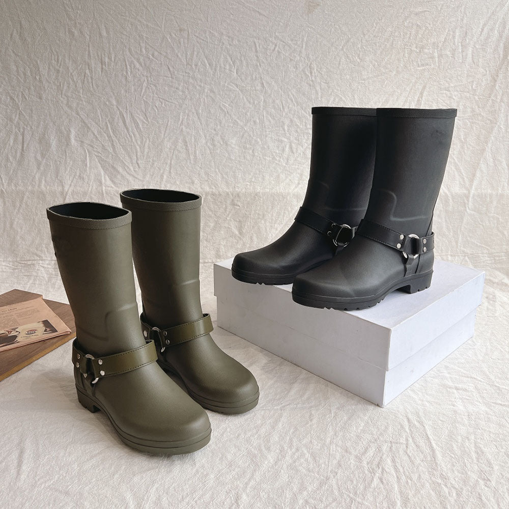 Bottes de chevalier imperméables à boucle sous le genou