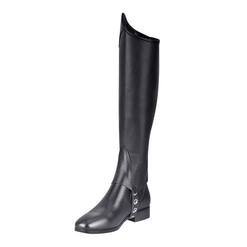 Cowhide Equestrian Chaps Boots Protective Gear