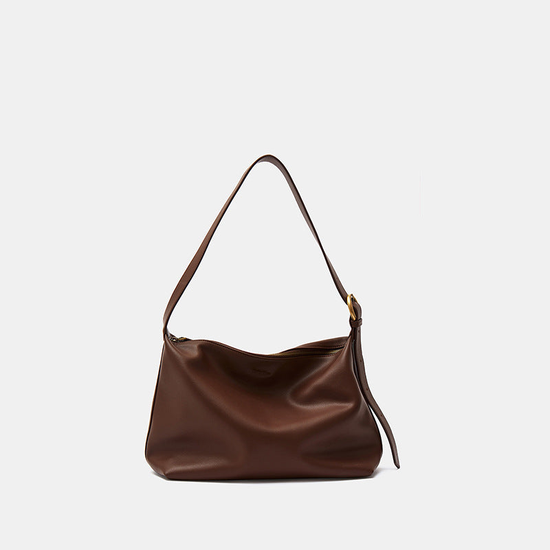 Sac à bandoulière de grande capacité en cuir véritable pour femmes, printemps