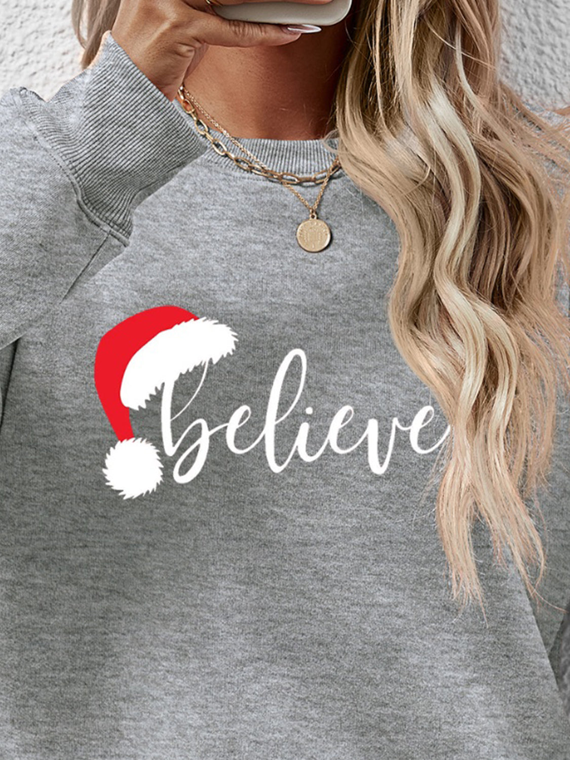 BELIEVE Sweat-shirt graphique à manches longues