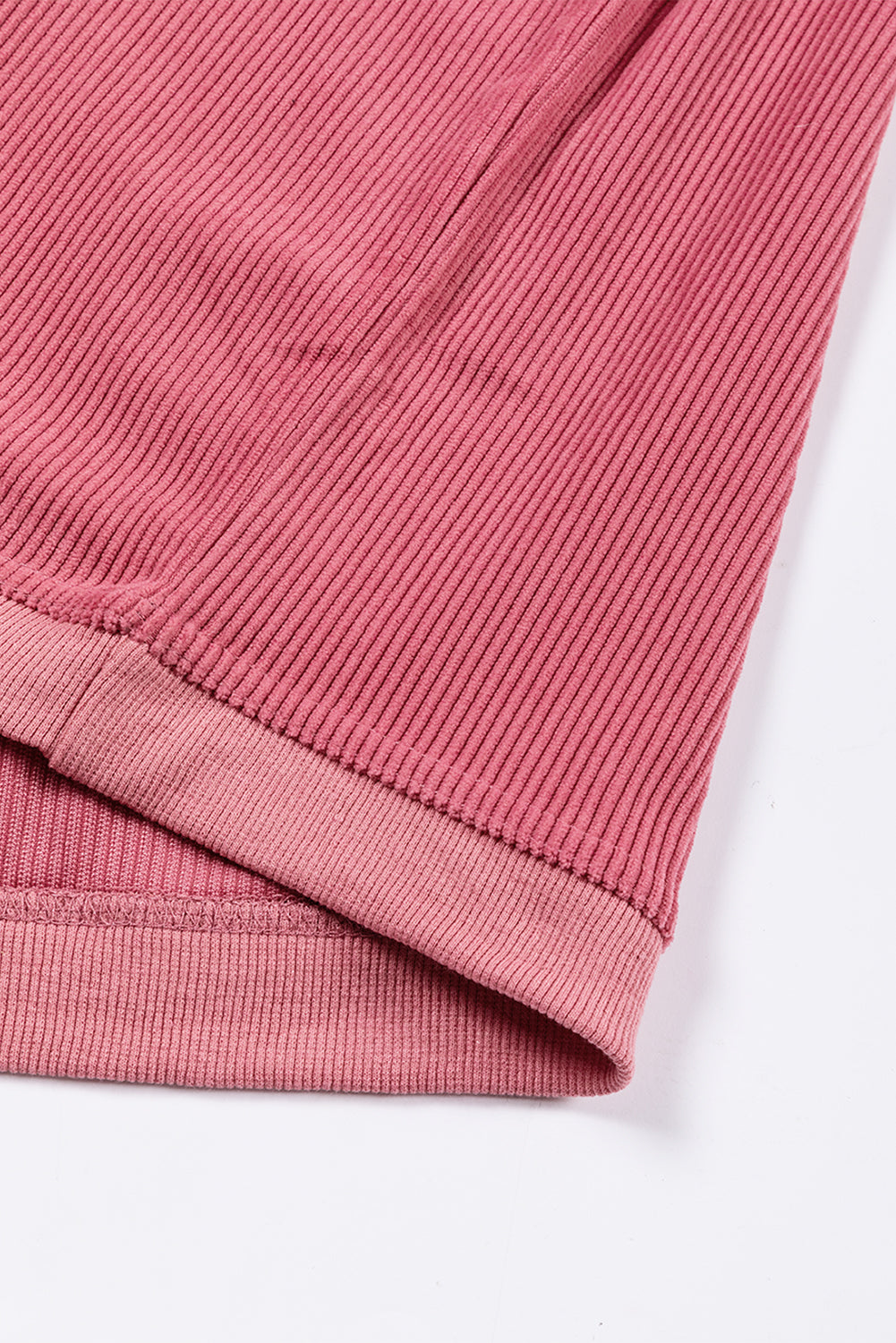 Sudadera extragrande con cordón de canalé en rosa fresa