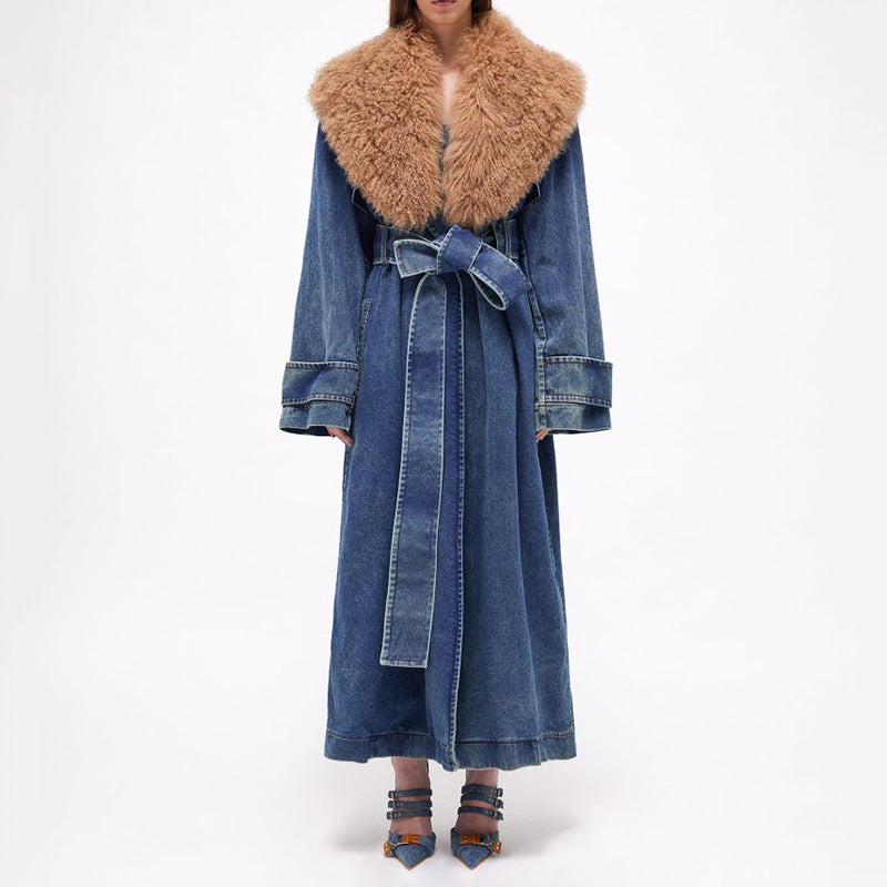 Trench-coat en denim tendance pour femme