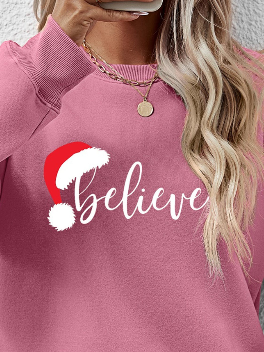 BELIEVE Sweat-shirt graphique à manches longues