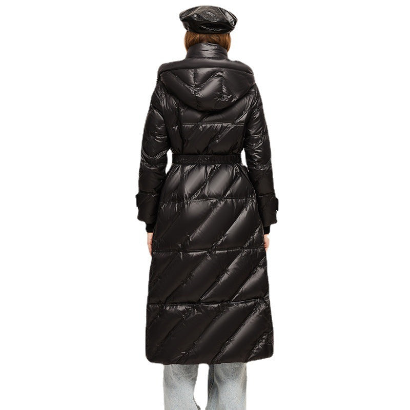 Manteau coupe-vent à capuche cintré tendance pour femme