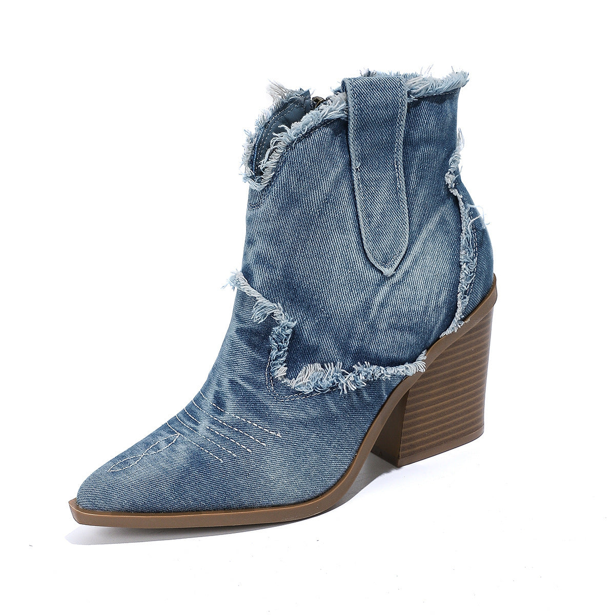 Bottines de cowboy western à bout pointu tendance pour femmes, bottines confortables