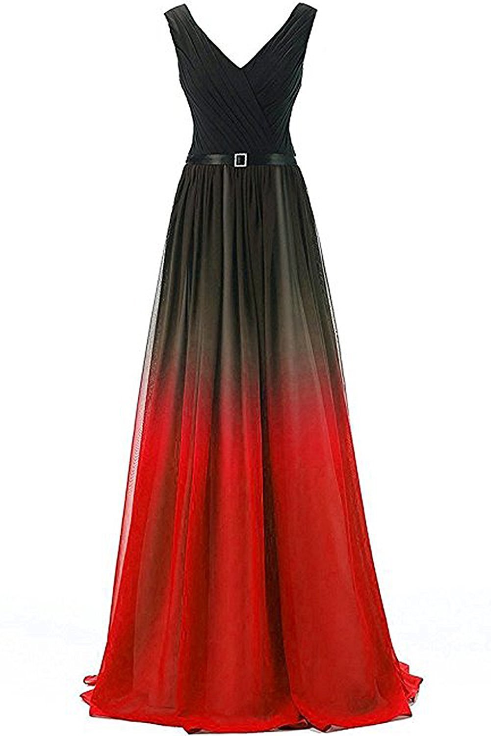 Women's Two-shoulder Lace-up Colorful Chiffon Evening Dress