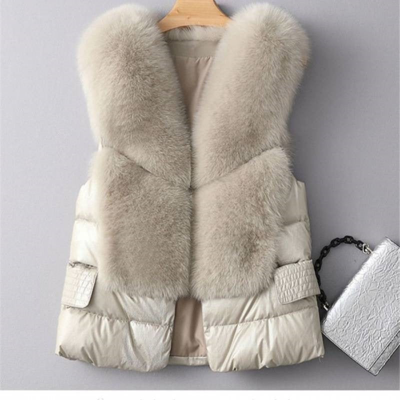 Wool-like Vest Waistcoat Short Down Jacket